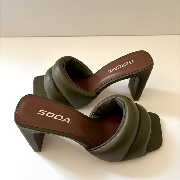 Olive Green Soda Sandals - Picture 1 of 5